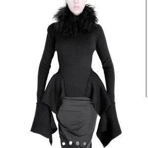 Fecal matter mohair goat fur turtle neck